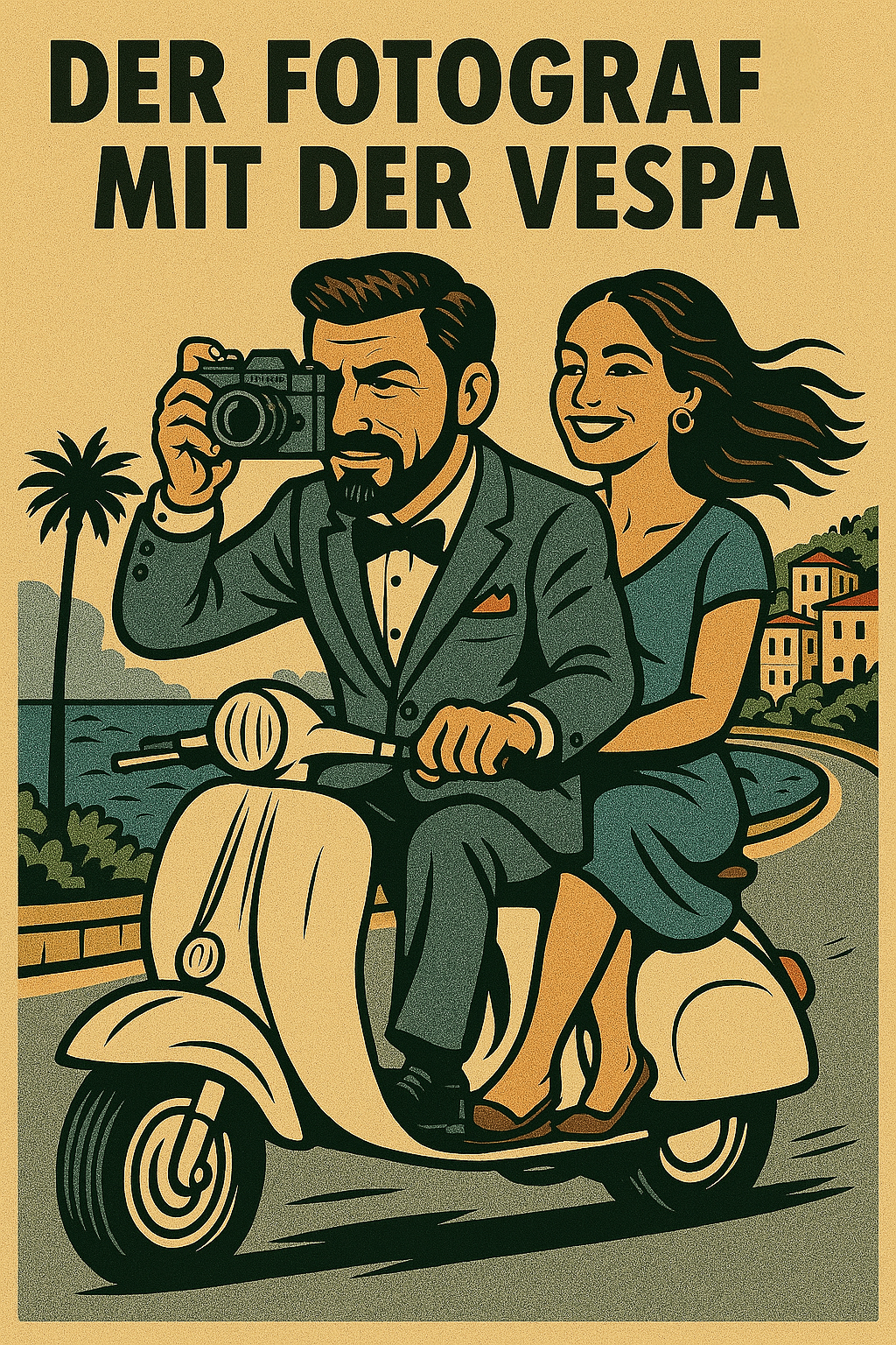 Der Fotograf mit der Vespa – Francesco Calarota mit seiner Frau auf der Vespa in der Toskana, Hochzeitsfotograf und Romantiker